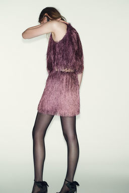 FRINGED SHORT SKIRT - Zara фото 5