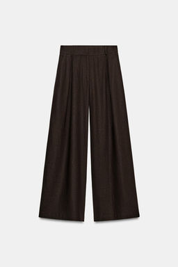 PANTAL?N ANCHO CON LINO / Marr?n - Zara фото 6