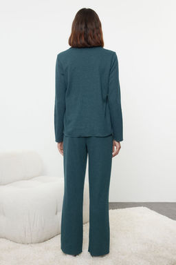 Trendyolmilla Bej Kurdele/Fiyonklu Waffle Kumas Orme Pijama Tak?m? THMAW25PT00195 фото 10