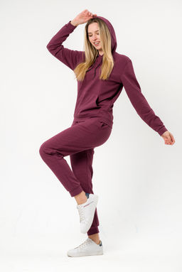 Костюм женский из худи и брюк из футера Кроссфит-2 брусника