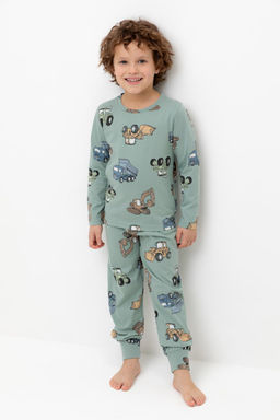 Crockid _ К 1561/холодная мята,тракторы пижама д/дет яс