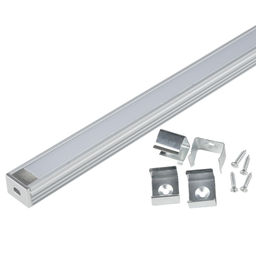 UFE-K10 SILVER/FROZEN 200 POLYBAG Накладной алюминиевый профиль с матовым рассеивателем, 200 см. 2 заглушки+4 крепежа в/к.. ТМ Uniel