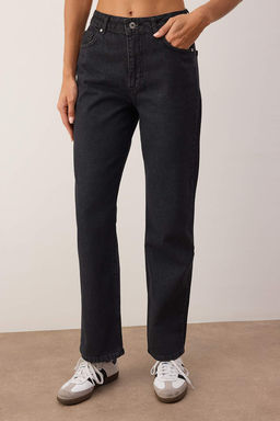 Siyah Yuksek Bel Straight Smoke Jeans TWOAW26JE00158 - Trendyolmilla фото 8