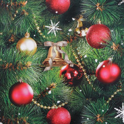 Цена за 10 шт. Упаковочная бумага на новый год «Праздник у ёлки», 50×70 см, глянцевая