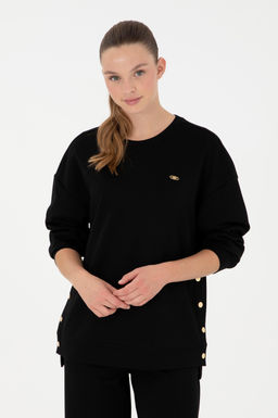 Женский черный свитшот