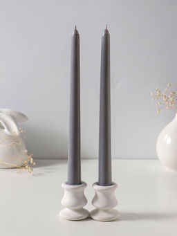 Цена за 2 шт. Свеча античная 25 см (набор 2 шт) 58 гр, 7 ч, цв. серый