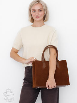 Сумка женская кожаная 1019M brown Polina&Eiterou