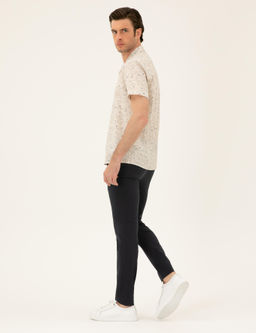 Lacivert Slim Fit Beli Ba_c_kl_ Pantolon