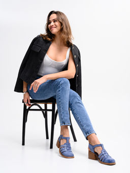 Босоножки 5035.23663bе. Вакса джинс+коричневый