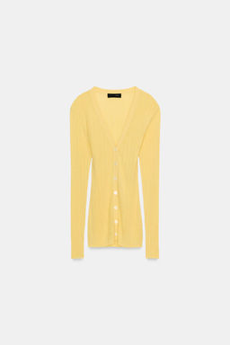 CHAQUETA PUNTO RIB / Amarillo - Zara фото 5