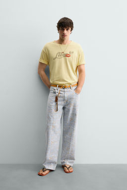 CAMISETA LAVADA LEBLON / Mantequilla