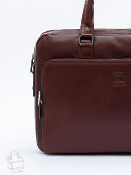 Портфель мужской кожаный 68001 brown Fuzhiniao