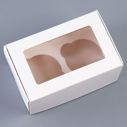 Коробка для 2 капкейка с прозрачной крышкой 16×10×8 см