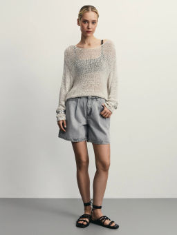 Джинсовые шорты со складками / Zarina фото 2