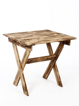 Стол складной для бани и сауны «Обожжённый», 80×70×73 см, деревянный