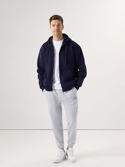 Kap??onlu Uzun Kollu Erkek Fermuarl? Sweatshirt