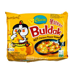 Блок (5 шт.) Лапша б/п со вкусом сыра и курицы (острая) Samyang, Корея, 140 г*5шт. Акция