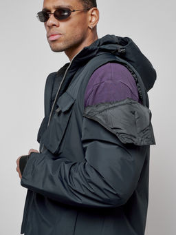 Куртка - жилетка трансформер 2 в 1 мужская зимняя темно-синего цвета 2409TS - Mtforce фото 19