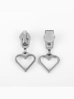 Цена за 2 шт. Бегунок для молнии «Спираль», №7, «Сердце», 10 шт., цвет никель