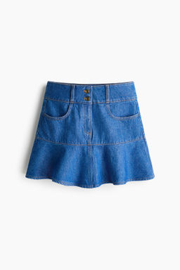 Minifalda denim con volante