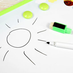 Доска магнитная, маркер и 2 магнита в комплекте, МИКС