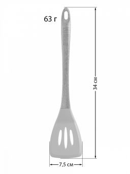 Лопатка силиконовая с прорезями 34x7,5x1,6 мятный силикон, дерево акации - Denastia фото 6