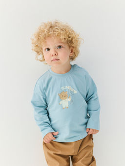 Лонгслив Аква с мишкой с принтом 0+ - Bungly фото 5