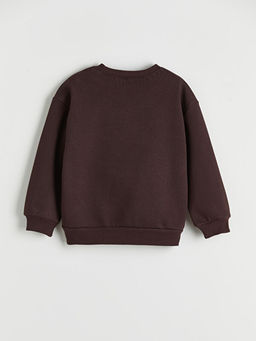 Bisiklet Yaka Nak??l? Erkek ?ocuk Kal?n Sweatshirt