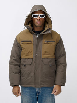 Куртка спортивная мужская зимняя с капюшоном коричневого цвета 609_1K - Mtforce фото 7