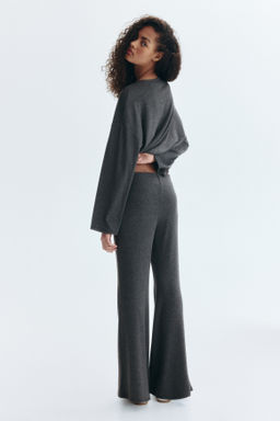 Flared fine-knit trousers - H&m фото 6