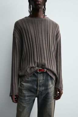 RIBBED OPEN-KNIT SWEATER - Zara фото 5