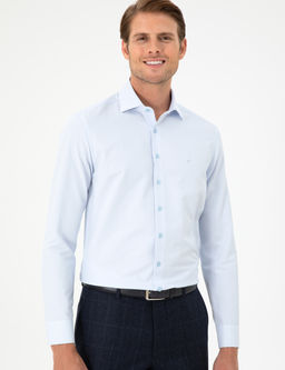 A__k Mavi Slim Fit Uzun Kollu G_mlek