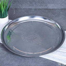 Блюдо 32 см металл с декором Виноград /h=2/ W-856 /уп 150/ 0.120