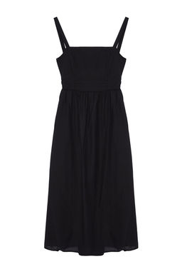 TRENDYOLMILLA Siyah A Kesim Pamuklu Vual Mini Dokuma Elbise TWOSS24EL00775 фото 6