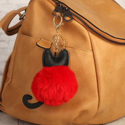 Цена за 12 шт. Брелок для ключей на кольце Пушистик. Котик с красным пузиком, на сумку, рюкзак, 12.5?8?8 см - Simaland фото 2