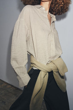 TEXTURED OVERSIZE SHIRT ZW COLLECTION - Zara фото 4