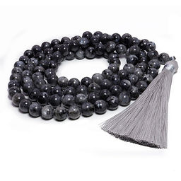 Четки из камня 108 бусин Ларвикит способствует исполнению всех желаний 8мм