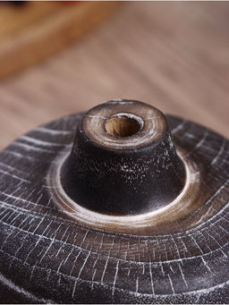 Ваза для сухоцветов «Терра», 11×11×10 см, дерево джати, тёмно-коричневая