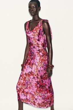 FLORAL PRINT MIDI DRESS - Zara фото 2