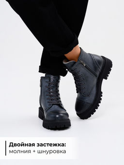 Ботинки 319.taskanabl.Вакса черная/мех