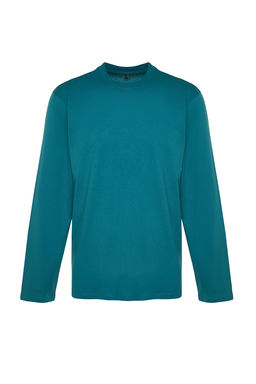 TRENDYOL MAN Gri-Indigo 2li Paket %100 Pamuklu Uzun Kol Regular/Normal Kesim Basic T-Shirt TMNAW24TS00001 - Trendyolmilla фото 4