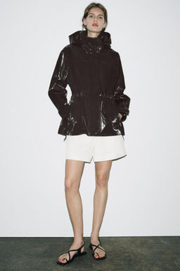 SHINY HOODED PARKA ZW COLLECTION