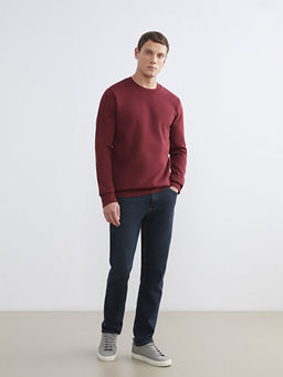 Bisiklet Yaka Erkek Kal?n Sweatshirt