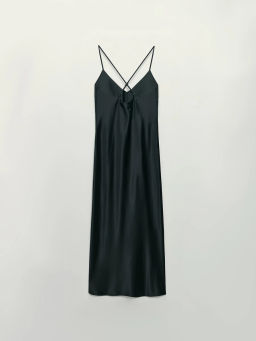 Атласное платье миди на бретелях / Zarina  фото 8