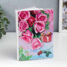 Цена за 12 шт. Фотоальбом на 36 фото 10×15 см «Букет цветов», 16×12 см, МИКС