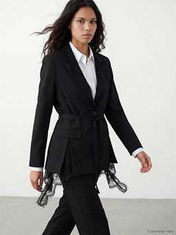 Dantel Detayl? Kad?n Blazer Ceket