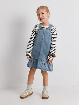 ACOOLA / Сарафан джинсовый детский для девочек Manchkin синий  фото 6