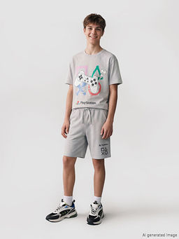 Bisiklet Yaka PlayStation Bask?l? Erkek ?ocuk Ti??rt