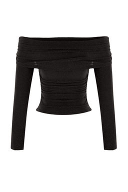 Alt?n Carmen Yaka Simli Orme Party Bluz TPRSS26BZ00002 - Trendyolmilla фото 2