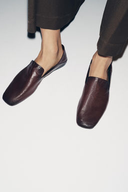 LEATHER LOAFERS WITH HIGH VAMP - Zara фото 2